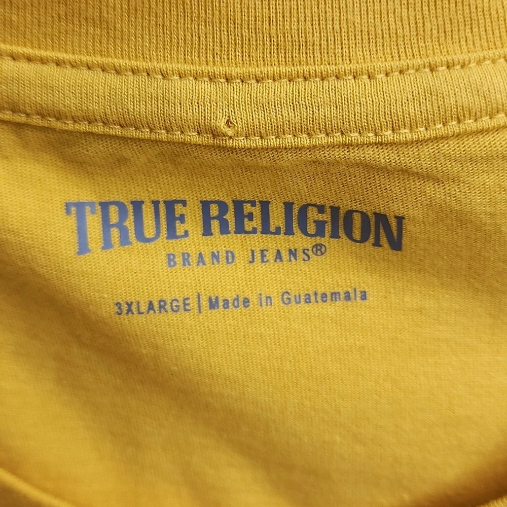 TRUE RELIGION YELLOW 3 EXTRA LARGE (XXXL) TSHIRT